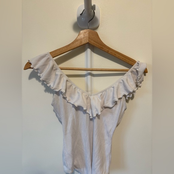 White Ruffled Bodysuit - Picture 3 of 5